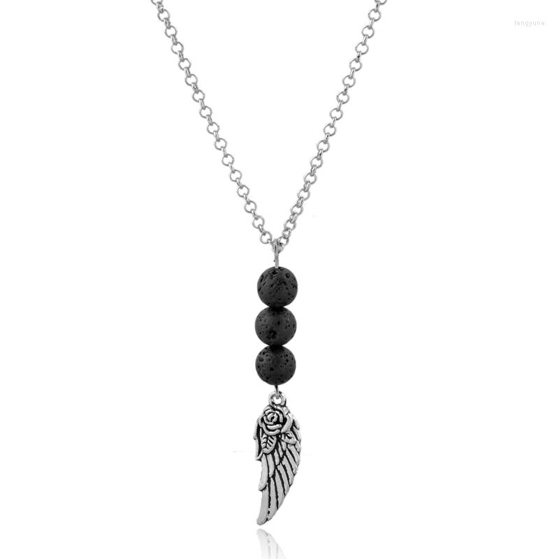 Pendant Necklaces Rose Leaf Charms 8mm Lava Stone Essential Oil Diffuser Necklace Volcanic Stainlesss Steel Chain Jewelry
Pendant Necklaces Rose Leaf Charms 8mm Lava Stone Essential Oil Diffuser Necklace Volcanic Stainlesss Steel Chain Jewelry