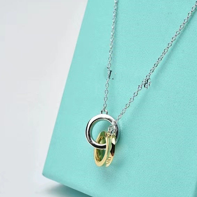 New Sliver Designer Necklace Women Gold Double Ring Pendant Necklace Wedding Valentine Gift Chains For Women Jewelry
New Sliver Designer Necklace Women Gold Double Ring Pendant Necklace Wedding Valentine Gift Chains For Women Jewelry