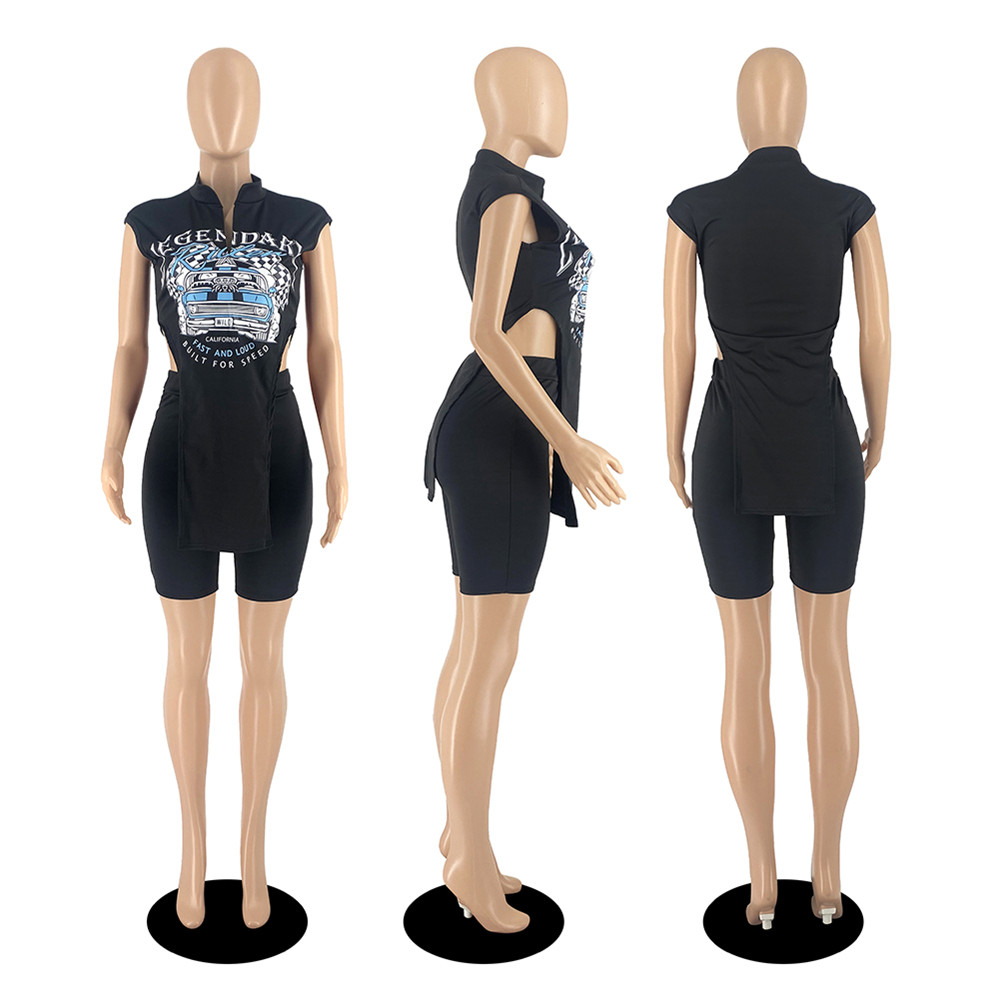 2023 Designer Summer Tracksuits Women Outfits Two Piece Sets Spring Clothes Sleeveless Pullover Top and Short pants Casual print Sportswear Wholesale 