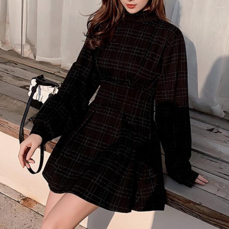 Casual Dresses Windproof Women Autumn Winter Plaid Print Pleated Hem A-Line Dress Above Knee Retro Waist Tight For Office, Black
Casual Dresses Windproof Women Autumn Winter Plaid Print Pleated Hem A-Line Dress Above Knee Retro Waist Tight For Office, Black