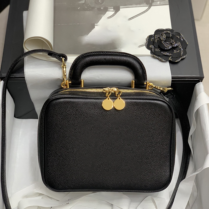 Original Quality Designer Cosmetic Bags Real leather Makeup Bag With Box C232