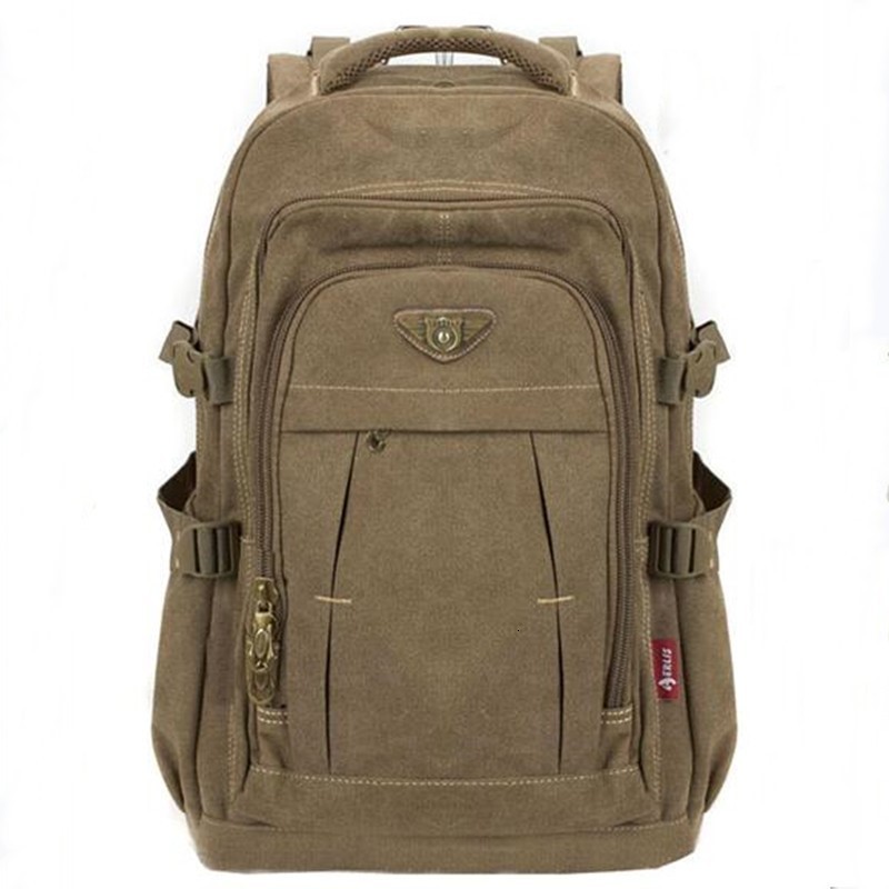 Waist Bags Mens Military Canvas Backpack Zipper Rucksacks Laptop Travel Shoulder Mochila Notebook Schoolbags Vintage College School 230220