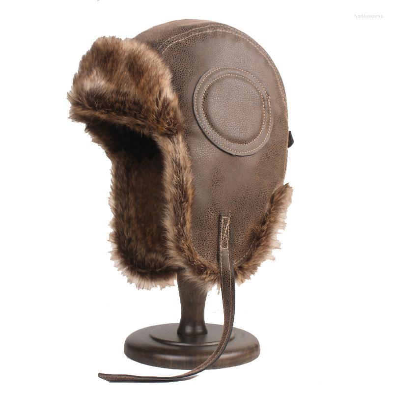 Berets PU Bomber Hat Man Winter Hats For Men Thicker Fur Russian Ushanka Snow Ski Warm Trapper Earflap Outdoor, Black
Berets PU Bomber Hat Man Winter Hats For Men Thicker Fur Russian Ushanka Snow Ski Warm Trapper Earflap Outdoor, Black