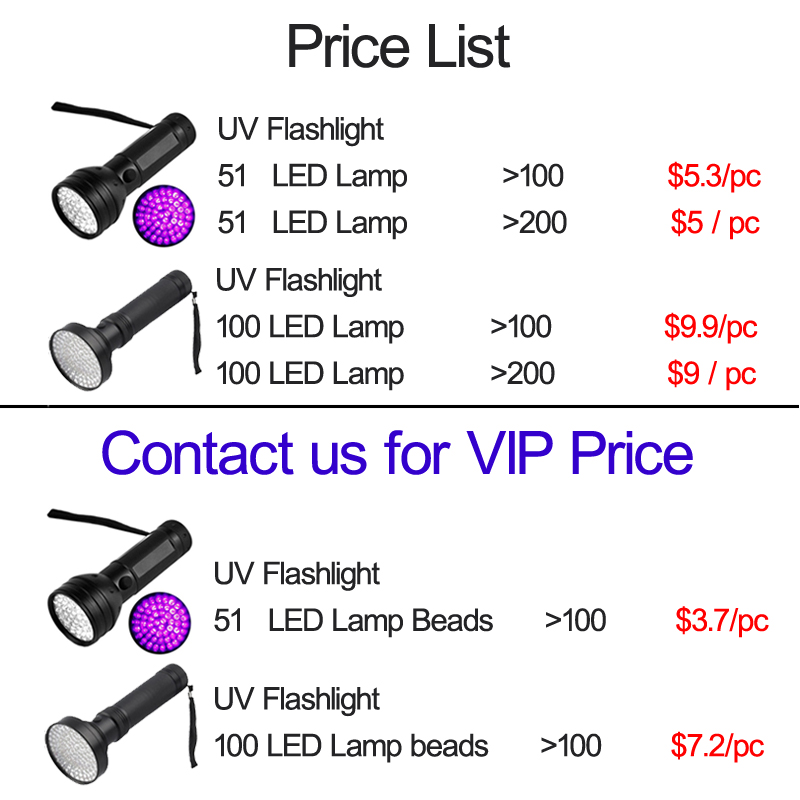 UV Flashlight Black Light, Torches UVLights 51 LED Matching with Pet Odor Eliminator Ultraviolet Blacklight Pet Urine Detector usalight