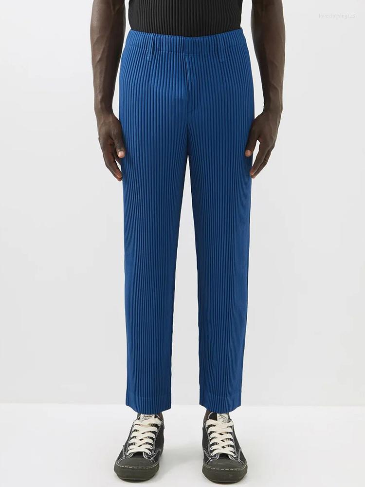 Men's Pants Miyake Pleated Men Male Straight Smart Casual Trousers Solid Streetwears 2023 Korean Fashion Man Clothes, Black
Men's Pants Miyake Pleated Men Male Straight Smart Casual Trousers Solid Streetwears 2023 Korean Fashion Man Clothes, Black