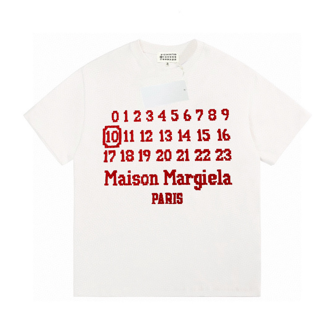 mens tshirts round neck embroidered and printed polar style summer wear with street pure cotton t27