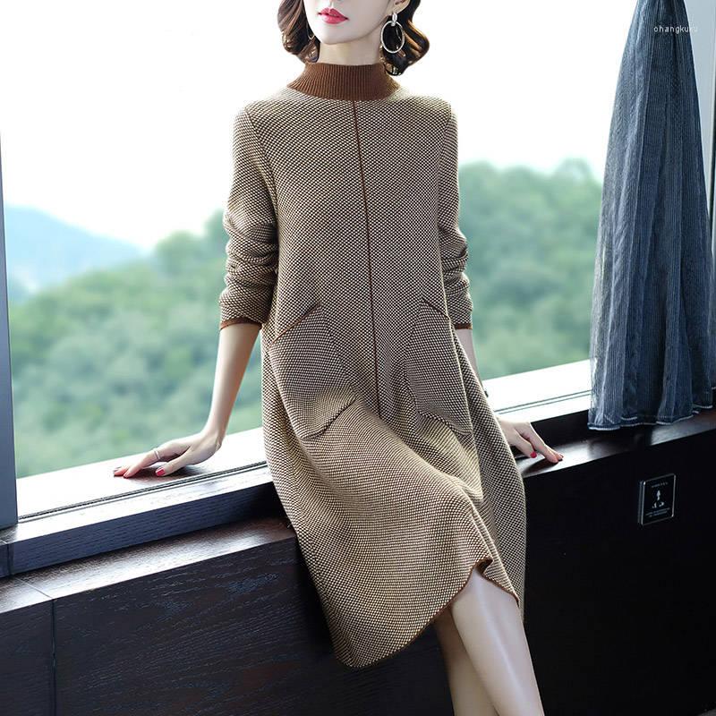 Casual Dresses Long Sleeve Dress Women Clothing Autumn Winter Fashion Luxury Turtleneck Houndstooth Print Vestidos X279
Casual Dresses Long Sleeve Dress Women Clothing Autumn Winter Fashion Luxury Turtleneck Houndstooth Print Vestidos X279