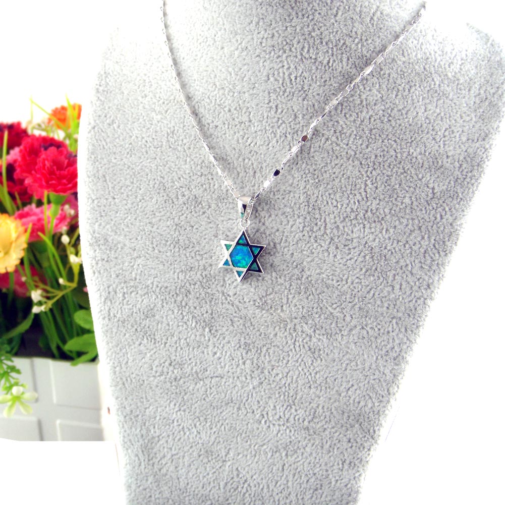 fashion blue opal jewelry set mexican pendant and earrings