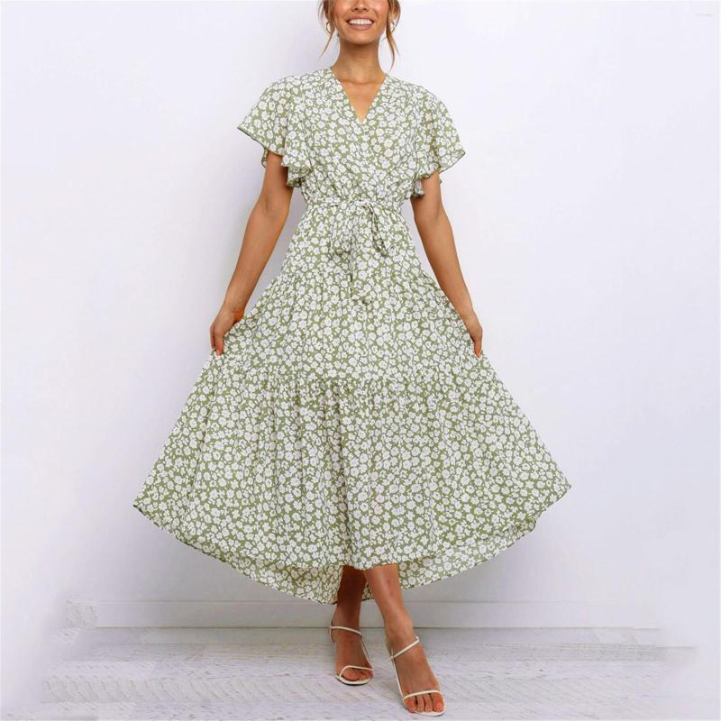 Party Dresses 2023 Summer Floral Maxi Sundress Women Holiday Dress V-Neck Beach Ladies Cute Ruffles Swing Vestidos Mujer Robes, Green
Party Dresses 2023 Summer Floral Maxi Sundress Women Holiday Dress V-Neck Beach Ladies Cute Ruffles Swing Vestidos Mujer Robes, Green