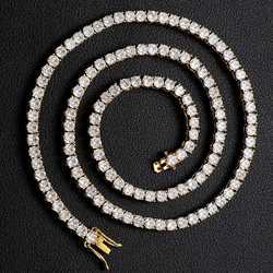 Pass Diamond Tester Lab Grown d Color Vvs Moissanite Tennis Chain Necklace for Men Women