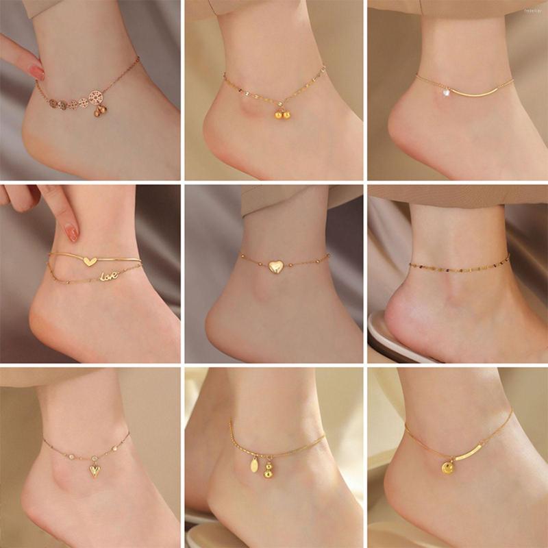 Anklets 304 Stainless Steel Stylish Link Chain Anklet Gold Color Barefoot Sandals For Women On Foot Ankle Bracelets 21cm(8 2/8") Long
Anklets 304 Stainless Steel Stylish Link Chain Anklet Gold Color Barefoot Sandals For Women On Foot Ankle Bracelets 21cm(8 2/8") Long