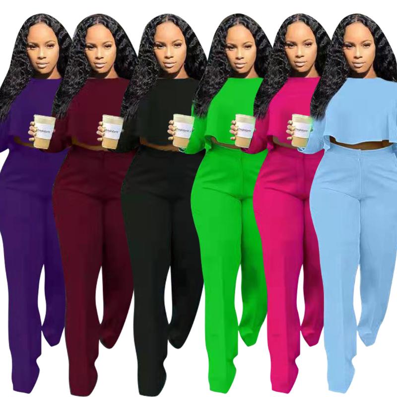 Women' Two Piece Pants Women Pant Sets 2 Pcs Sale Autumn Summer Fashion Long Sleeve Cropped Top And High Waist Straight Trousers Suits WDC9, Green
Women' Two Piece Pants Women Pant Sets 2 Pcs Sale Autumn Summer Fashion Long Sleeve Cropped Top And High Waist Straight Trousers Suits WDC9, Green