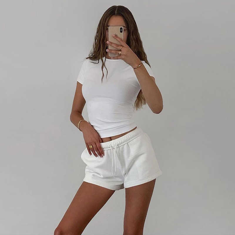 Women's Spring New Solid Round Neck Short Sleeve Basic T-shirt Top summer fashion shirts