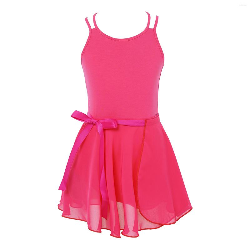 Stage Wear Kids Girls Gymnastics Ballet Dance Dress Spaghetti Strap Crisscross Back Leotard With Chiffon Mini Pull-On Wrap Skirt Dancewear, Pink b
Stage Wear Kids Girls Gymnastics Ballet Dance Dress Spaghetti Strap Crisscross Back Leotard With Chiffon Mini Pull-On Wrap Skirt Dancewear, Pink b