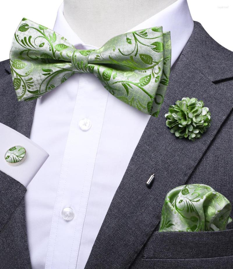 Bow Ties Hi-Tie Luxury Mint Green Silk Men's Bowtie Handkerchief Cufflinks Brooch Set Butterfly Knot For Men Wedding Office Gift
Bow Ties Hi-Tie Luxury Mint Green Silk Men's Bowtie Handkerchief Cufflinks Brooch Set Butterfly Knot For Men Wedding Office Gift