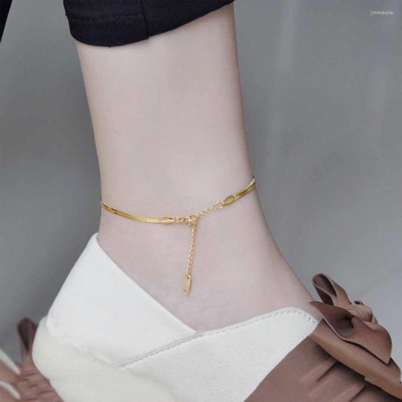 Anklets Arrival Women Stainless Steel Gold Waterproof Flat Snake Chain Anklet Barefoot Leg Adjustable Jewelry Wholesale Free Shiping
Anklets Arrival Women Stainless Steel Gold Waterproof Flat Snake Chain Anklet Barefoot Leg Adjustable Jewelry Wholesale Free Shiping