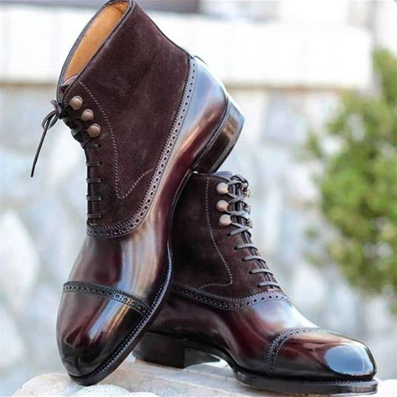 Dress Shoes Men Short Boots Brown Bullock Flock Lace-up Square Toe Handmade Business Ankle Shoes for Men with Zapatos Hombre 230217
Dress Shoes Men Short Boots Brown Bullock Flock Lace-up Square Toe Handmade Business Ankle Shoes for Men with Zapatos Hombre 230217