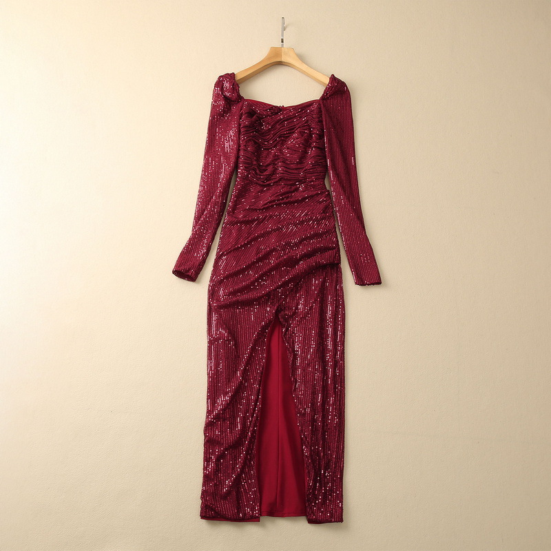 2023 Spring Red / Champagne / Green Sequins Split Dress Long Sleeve Square Neck Midi Casual Pencil Dresses S3F131623 Plus Size XXL
2023 Spring Red / Champagne / Green Sequins Split Dress Long Sleeve Square Neck Midi Casual Pencil Dresses S3F131623 Plus Size XXL