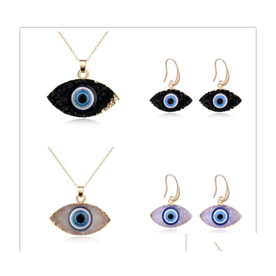 Earrings Necklace Fashion Charm Luck Turkey Blue Evil Eye Druzy Drusy Resin Stone Pendantjewelry Set For Women Drop Delivery Jewelr Dhd1Y
Earrings Necklace Fashion Charm Luck Turkey Blue Evil Eye Druzy Drusy Resin Stone Pendantjewelry Set For Women Drop Delivery Jewelr Dhd1Y