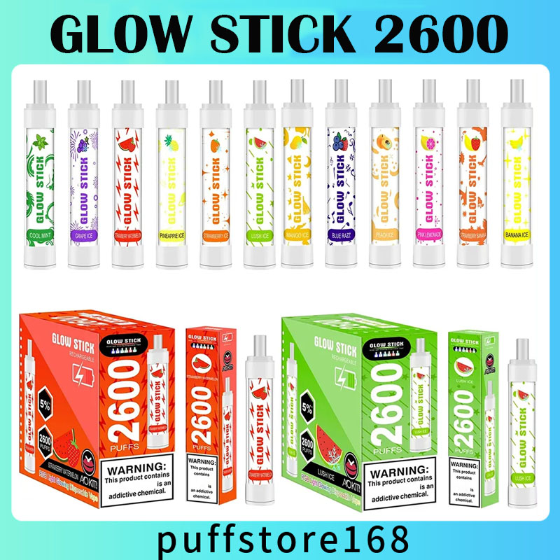 Authentic Aokit Glow Stick Disposable E cigarettes 2600 Puffs Vape Pen 1350mAh Rechargeable Battery 8ml Prefilled Pod Device Kit Vaporizers box cube bar randm plus
Authentic Aokit Glow Stick Disposable E cigarettes 2600 Puffs Vape Pen 1350mAh Rechargeable Battery 8ml Prefilled Pod Device Kit Vaporizers box cube bar randm plus
