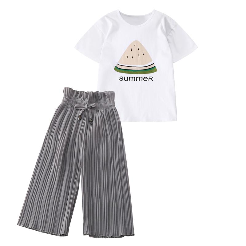 Clothing Sets 3-12years Children Watermelon Print Tops Kids Baby Girls Letter Summer T Shirt Ruffle Loose Pants Outfits Vetement Fille, Pink
Clothing Sets 3-12years Children Watermelon Print Tops Kids Baby Girls Letter Summer T Shirt Ruffle Loose Pants Outfits Vetement Fille, Pink
