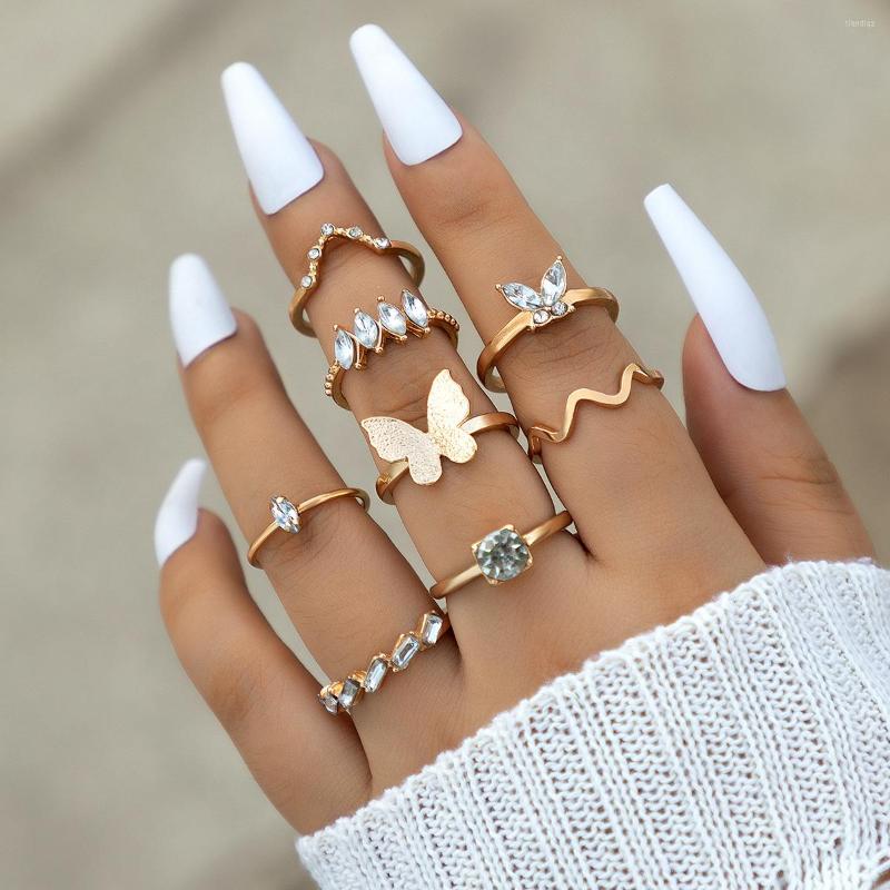 Cluster Rings 8-Piece Bohemian Butterfly Diamond Ring Set Geometric Korean Style Animal Versatile
Cluster Rings 8-Piece Bohemian Butterfly Diamond Ring Set Geometric Korean Style Animal Versatile