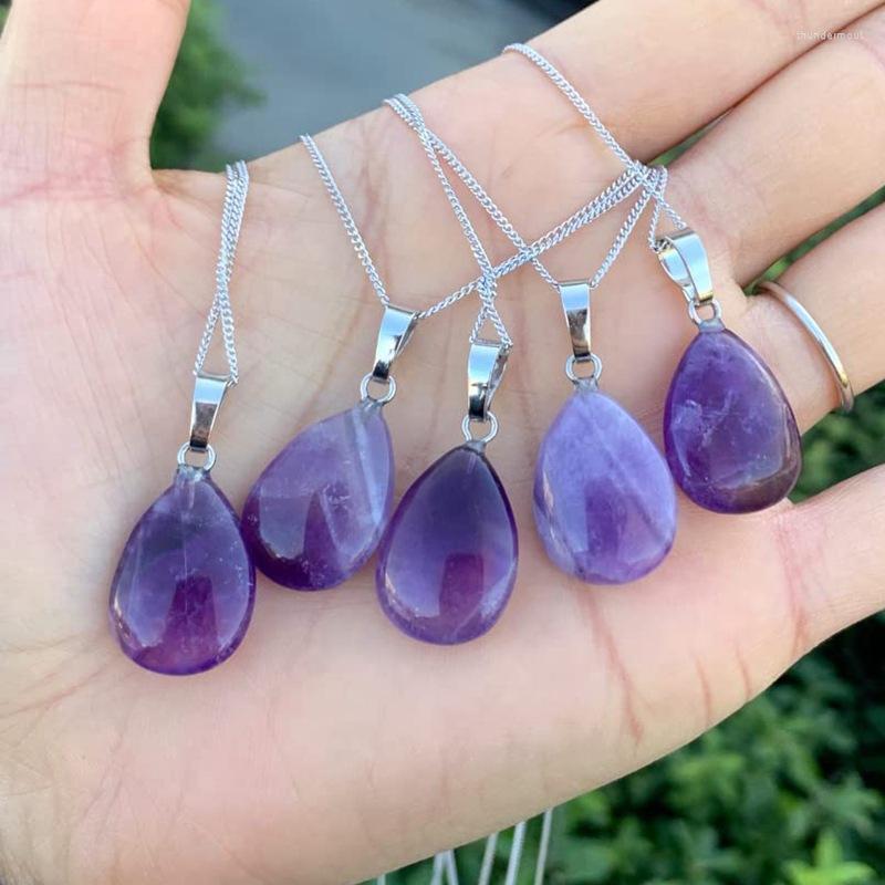 Pendant Necklaces Water Drop 1 Charming Natural Stone Dream Amethyst Purple Crystal Necklace Jewelry Gift
Pendant Necklaces Water Drop 1 Charming Natural Stone Dream Amethyst Purple Crystal Necklace Jewelry Gift