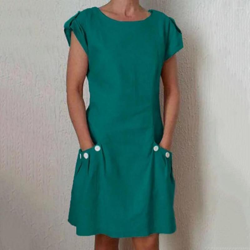Party Dresses Women Elegant Dress Buttons All Match O Neck Loose Solid Color For Daily Wear Pocket Casual Office Lady Work, Black
Party Dresses Women Elegant Dress Buttons All Match O Neck Loose Solid Color For Daily Wear Pocket Casual Office Lady Work, Black