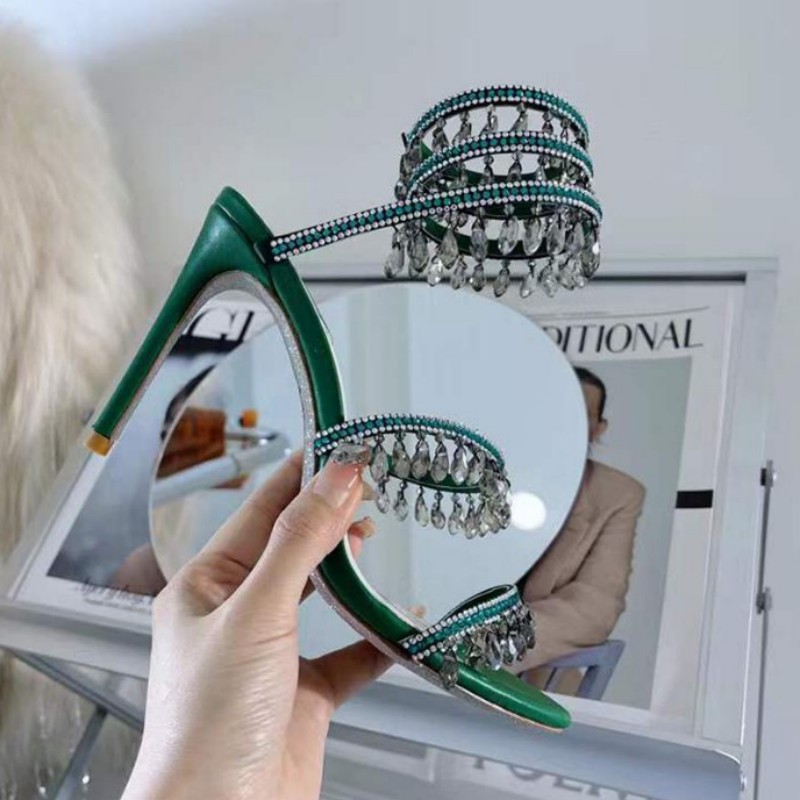Turquoise pendant Decoration Embellished stiletto Heels sandals 10cm rhinestone Metal gun color women high heeled Luxury Designers Wraparound Dress shoes 43 size, As pic
Turquoise pendant Decoration Embellished stiletto Heels sandals 10cm rhinestone Metal gun color women high heeled Luxury Designers Wraparound Dress shoes 43 size, As pic