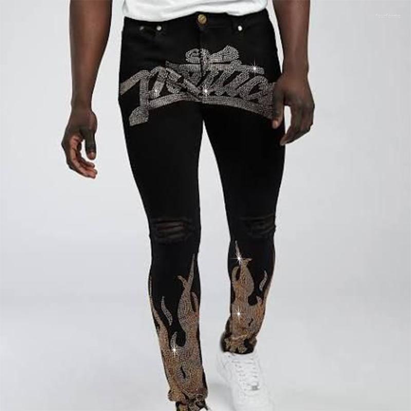 Men's Jeans Skinny Punk Youth Biker Streetwear Pants Rhinestone Hole Slim Fit Denim Pencil Trousers For Man Men's Stretchy Black, Tz013-hole
Men's Jeans Skinny Punk Youth Biker Streetwear Pants Rhinestone Hole Slim Fit Denim Pencil Trousers For Man Men's Stretchy Black, Tz013-hole