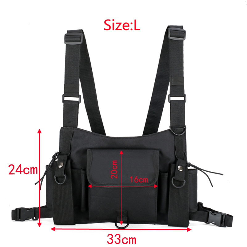 Waist Bags Functional Tactical Chest Fashion Bullet Hip Hop Vest Streetwear Pack Women Black Rig 233 230220