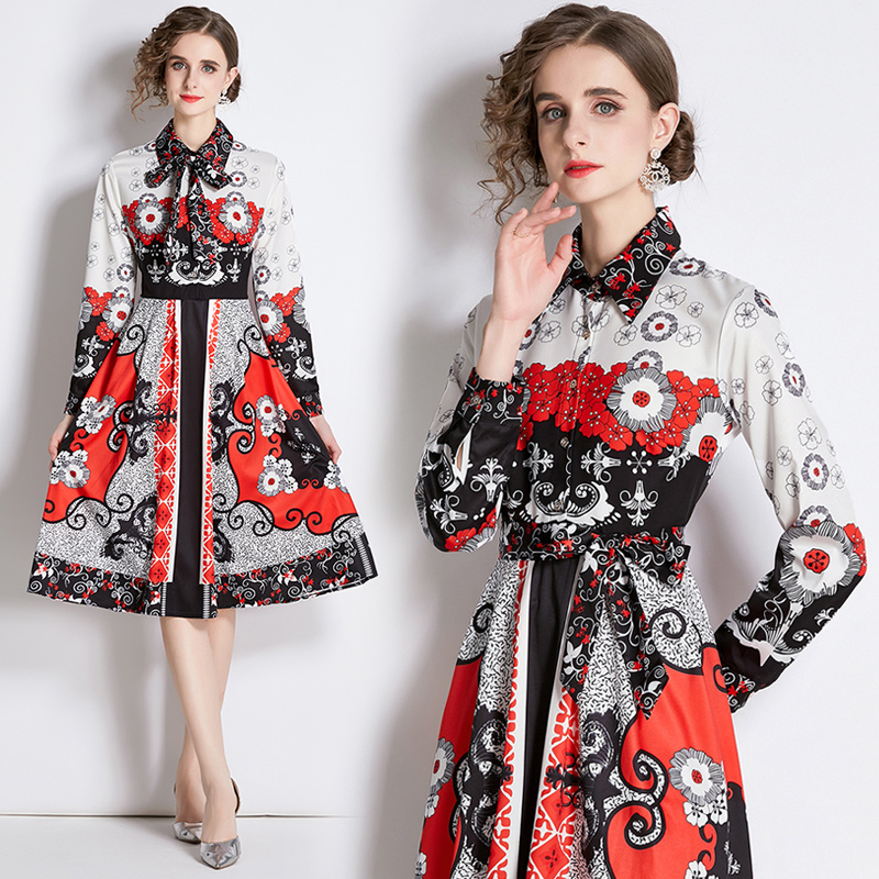 2023 Floral Printed Midi Dresses Long Sleeve Robe Women Designer Vintage Ribbon Lace Up Bow Weekend Cafe Elegant Dress Spring Autumn Ladies Button Shirt Party Frocks
2023 Floral Printed Midi Dresses Long Sleeve Robe Women Designer Vintage Ribbon Lace Up Bow Weekend Cafe Elegant Dress Spring Autumn Ladies Button Shirt Party Frocks