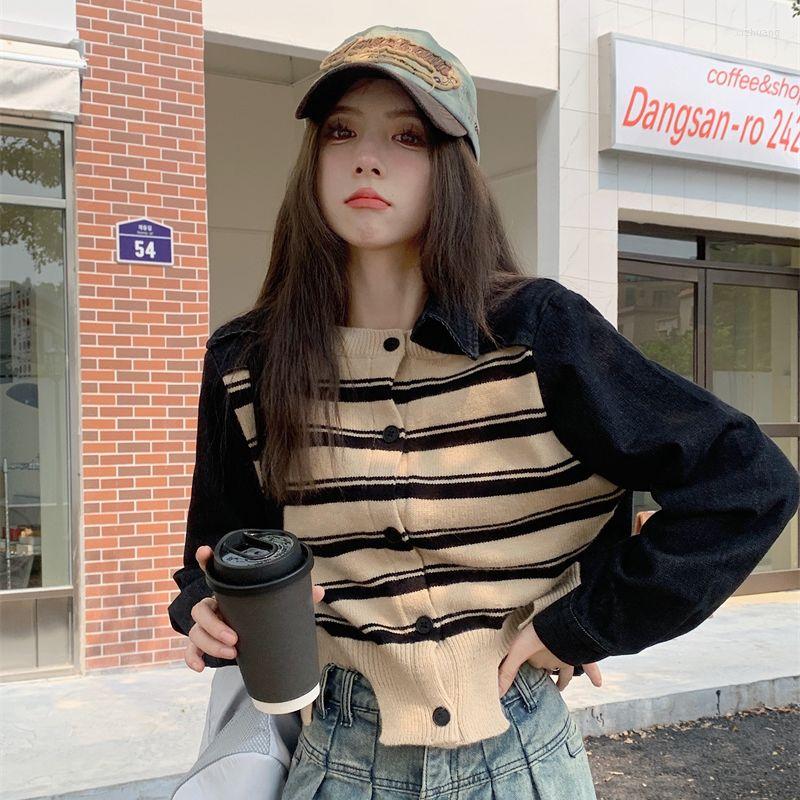 Women's Jackets 2023 Denim Jacket For Women Fashionable Striped Knitted Panel, Black
Women's Jackets 2023 Denim Jacket For Women Fashionable Striped Knitted Panel, Black