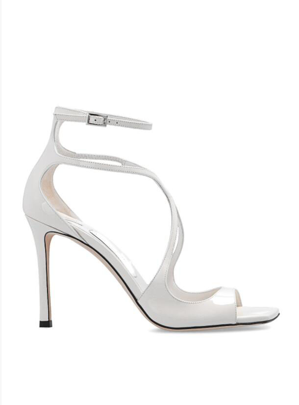 Famous Azia Sandals White women sandal Shoes Sexy Square Toe Women High Heels Cross Gladiator Sandalias Exquisite Stiletto-heel Lady Wedding Party Dress