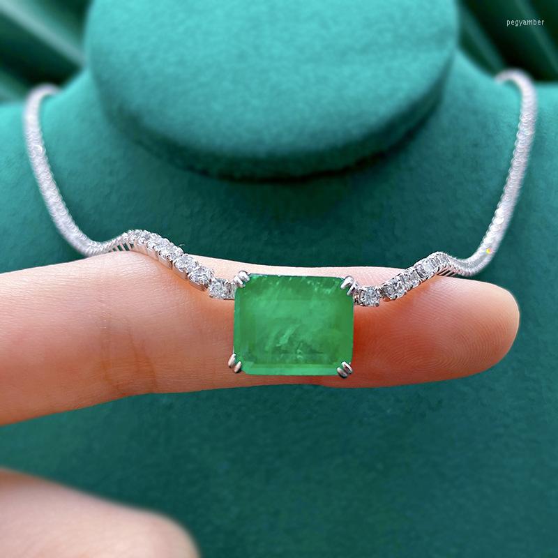 Chains KQDANCE 925 Sterling Silver 10 12mm Create Paraiba Tourmaline Pariba Emerald Diamond Blue Green Tennis Chain Necklaces For Women
Chains KQDANCE 925 Sterling Silver 10 12mm Create Paraiba Tourmaline Pariba Emerald Diamond Blue Green Tennis Chain Necklaces For Women