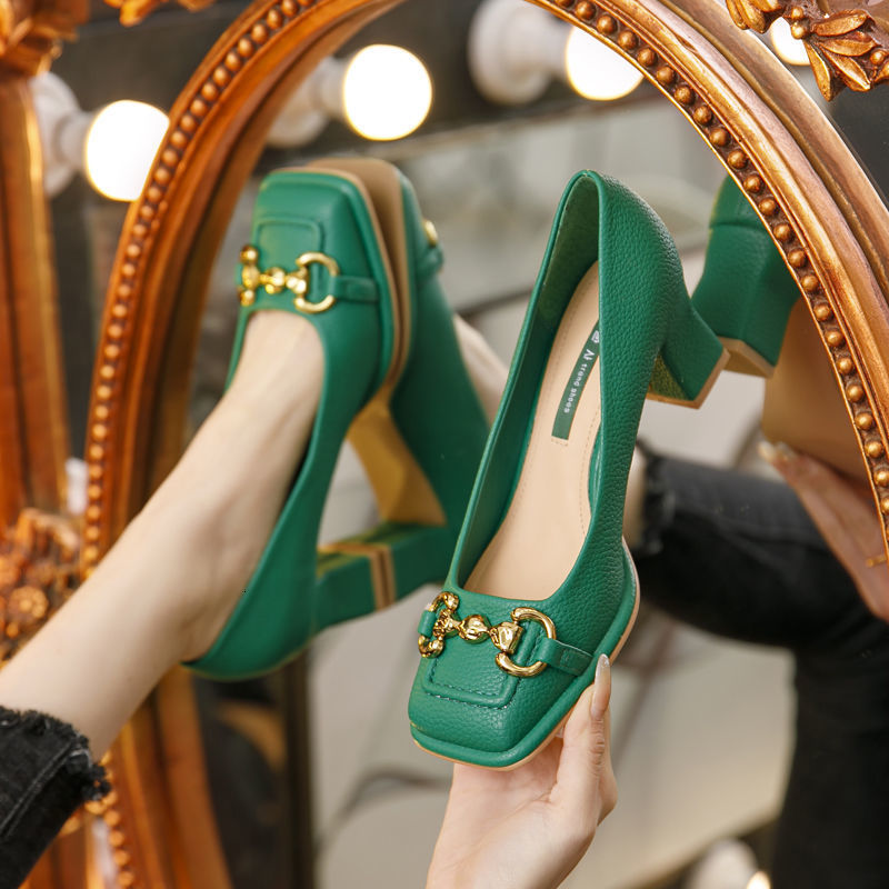 Dress Shoes Womens Midheel 55CM Summer French Style Back Empty Female Thick Heel Square Toe Mary Jane Black Green Talon Femme 230220, Beige
Dress Shoes Womens Midheel 55CM Summer French Style Back Empty Female Thick Heel Square Toe Mary Jane Black Green Talon Femme 230220, Beige