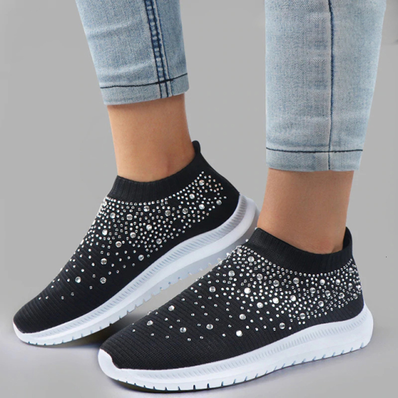 Dress Shoes Shining Crystal Sneakers Women Summer Breathable Knit Nonslip Flats Woman Plus Size 43 Comfortable Soft Bottom Sports 230220, Red
Dress Shoes Shining Crystal Sneakers Women Summer Breathable Knit Nonslip Flats Woman Plus Size 43 Comfortable Soft Bottom Sports 230220, Red