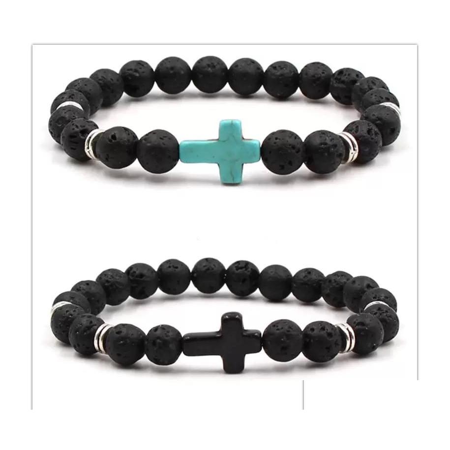 Beaded Strands Natural Black Lava Stone Cross Elastic Strand Bracelet Aromatherapy Essential Oil Diffuser Bangle Fo Men Jewelry Ffs Dhles
Beaded Strands Natural Black Lava Stone Cross Elastic Strand Bracelet Aromatherapy Essential Oil Diffuser Bangle Fo Men Jewelry Ffs Dhles