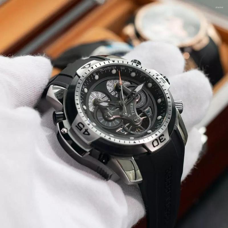 Wristwatches Reef Tiger/RT Luxury Multifunction Sport Mechanical Watch Men Rose Gold Watches Rubber Strap 100M Waterproof Automatic, Rga3503ybbb
Wristwatches Reef Tiger/RT Luxury Multifunction Sport Mechanical Watch Men Rose Gold Watches Rubber Strap 100M Waterproof Automatic, Rga3503ybbb