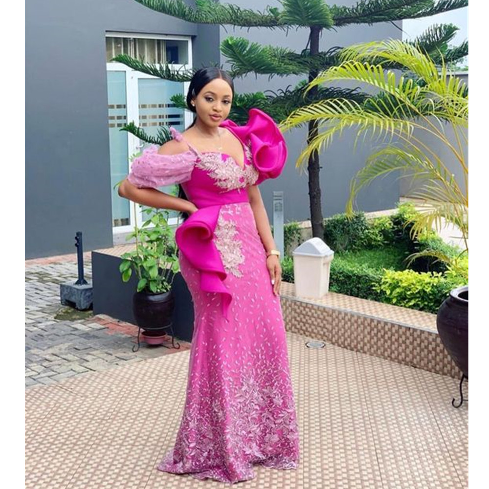 Plus 2023 Size Arabic Aso Ebi Pink Mermaid Luxurious Prom Dresses Beaded Tulle Evening Formal Party Second Reception Gowns Dress