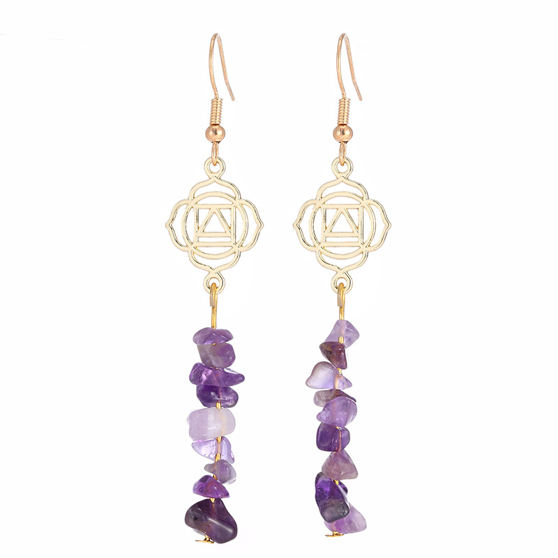 Handmade Amethyst Crused Stone Dangle Earring Healing Crystal Drop Earrings Yoga Jewelry for Women
Handmade Amethyst Crused Stone Dangle Earring Healing Crystal Drop Earrings Yoga Jewelry for Women