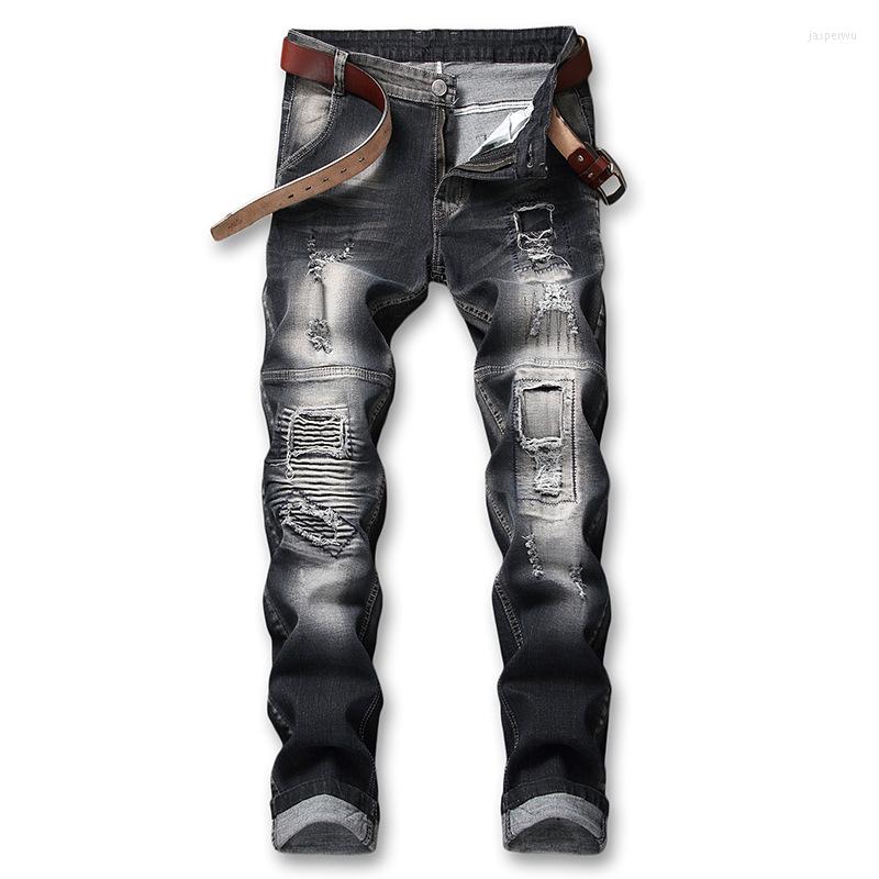 Men's Jeans European And American Perforated Embroidery Trendy Men's Straight Tube Large Elastic Pants, Black
Men's Jeans European And American Perforated Embroidery Trendy Men's Straight Tube Large Elastic Pants, Black