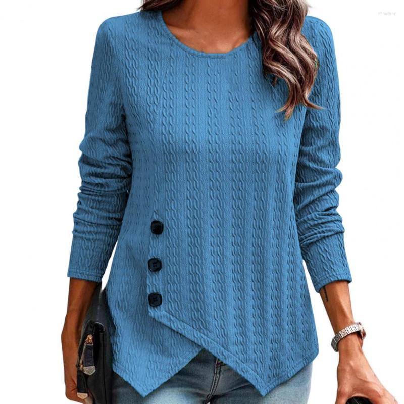 Women's Blouses Spring Top Women Blouse Jacquard Button Decoration Irregular Hem Ribbed Round Neck Warm Long Sleeves Lady Female Clothes, Sky blue
Women's Blouses Spring Top Women Blouse Jacquard Button Decoration Irregular Hem Ribbed Round Neck Warm Long Sleeves Lady Female Clothes, Sky blue