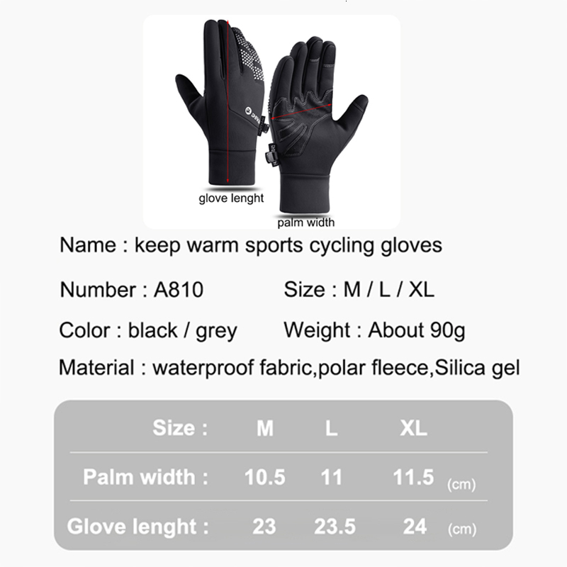 Cycling Gloves Winter Warm Gloves Waterproof Windproof Cold-proof Touch Screen Cycling Gloves Men Outdoor Running Skiing Bicycle Sports Gloves 230220