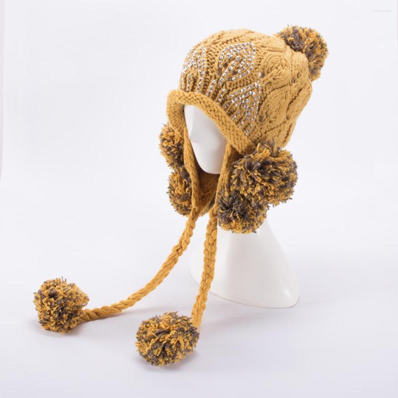 Berets Womens Rhinestone Pom Cotton Knit Beanie Skull Cap Ski Ear Warm Hat A017, Brown
Berets Womens Rhinestone Pom Cotton Knit Beanie Skull Cap Ski Ear Warm Hat A017, Brown