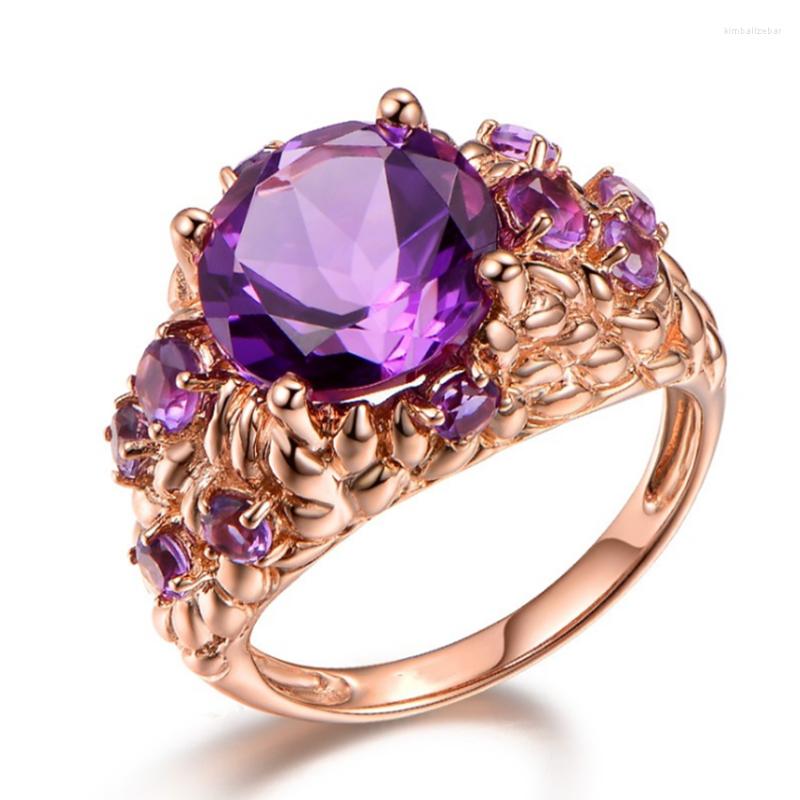 Wedding Rings FYSL Rose Gold Color Geometric Shape Natural Amethysts Crystal Finger Ring For Women Engagement Jewelry
Wedding Rings FYSL Rose Gold Color Geometric Shape Natural Amethysts Crystal Finger Ring For Women Engagement Jewelry