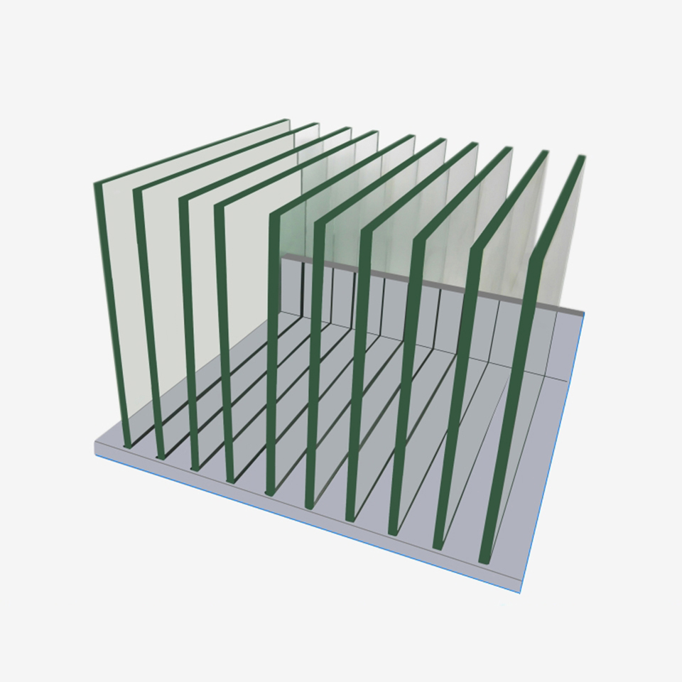 Professional Window Film Tester Display Stand, Aluminum Alloy Organizer Rack with 10 Glass Panels for Tint Sample Swatches and Demo Tools AL-521