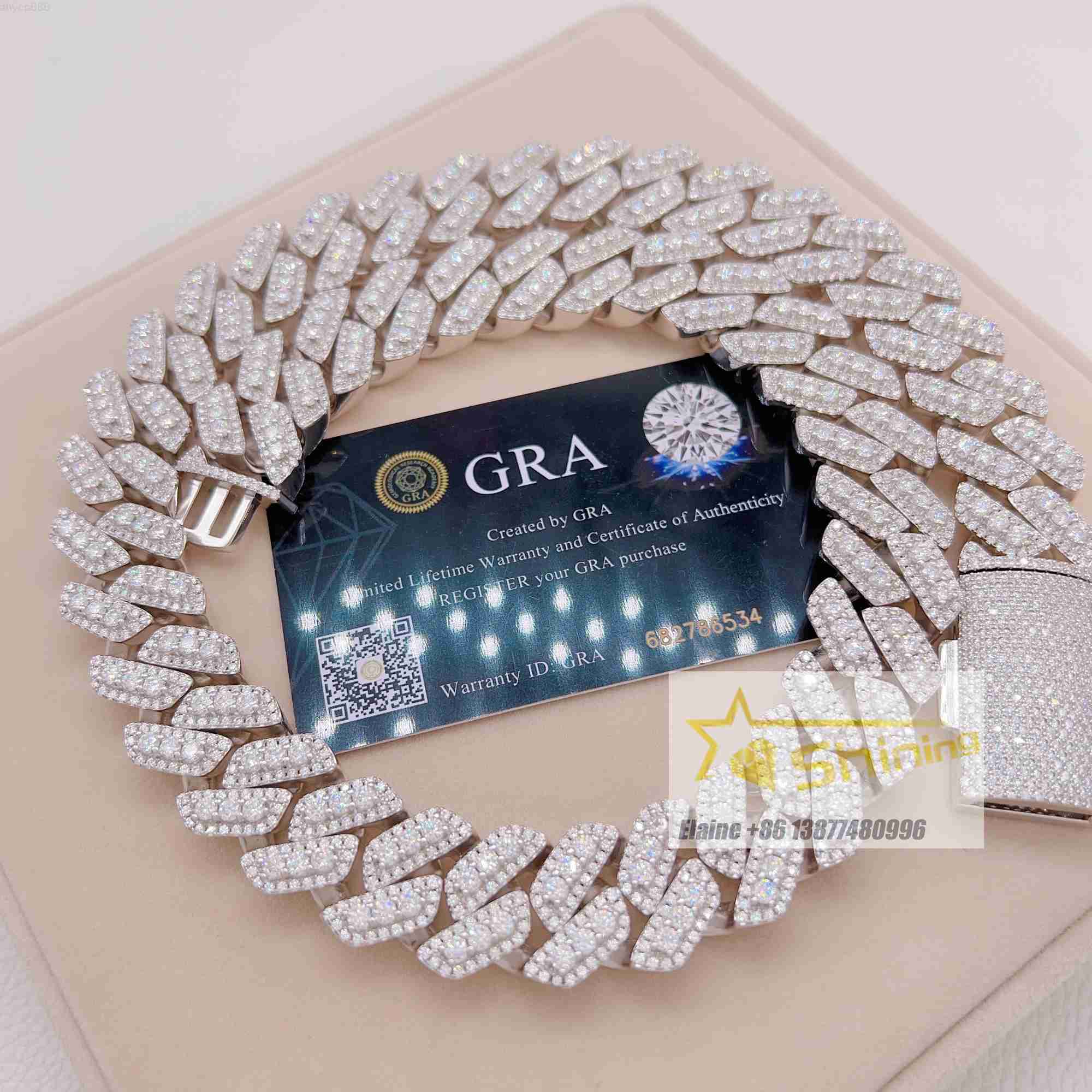 Hotsale 20mm Big Men Necklace Luxury Hip Fine Jewelry Iced Out Vvs Moissanite Diamond Silver 925 Iced Out Cuban Link Chain
Hotsale 20mm Big Men Necklace Luxury Hip Fine Jewelry Iced Out Vvs Moissanite Diamond Silver 925 Iced Out Cuban Link Chain