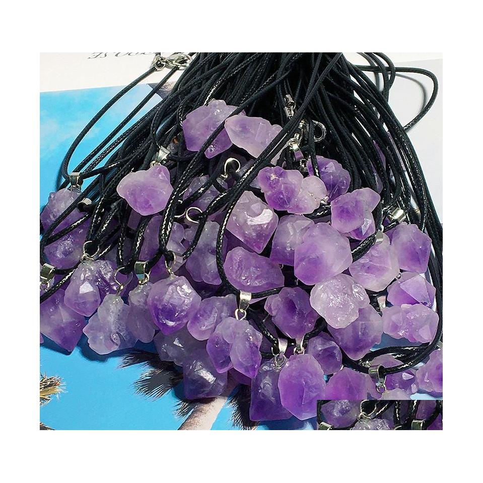 Pendant Necklaces Natural Stone Amethyst Irregar Shape Charms Reiki Healing Chakra Crystal Necklace For Women Jewelry Drop Delivery P Dhu8V
Pendant Necklaces Natural Stone Amethyst Irregar Shape Charms Reiki Healing Chakra Crystal Necklace For Women Jewelry Drop Delivery P Dhu8V