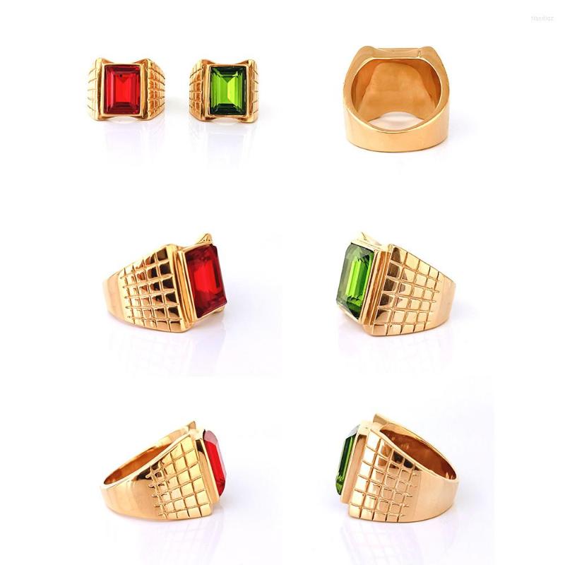 Cluster Rings Brand Stainless Steel Ring Gold Silver Black Red Stone For Men Women Jewelry Fashion Luxury Punk Hip Hop Gothic Wedding A2
Cluster Rings Brand Stainless Steel Ring Gold Silver Black Red Stone For Men Women Jewelry Fashion Luxury Punk Hip Hop Gothic Wedding A2